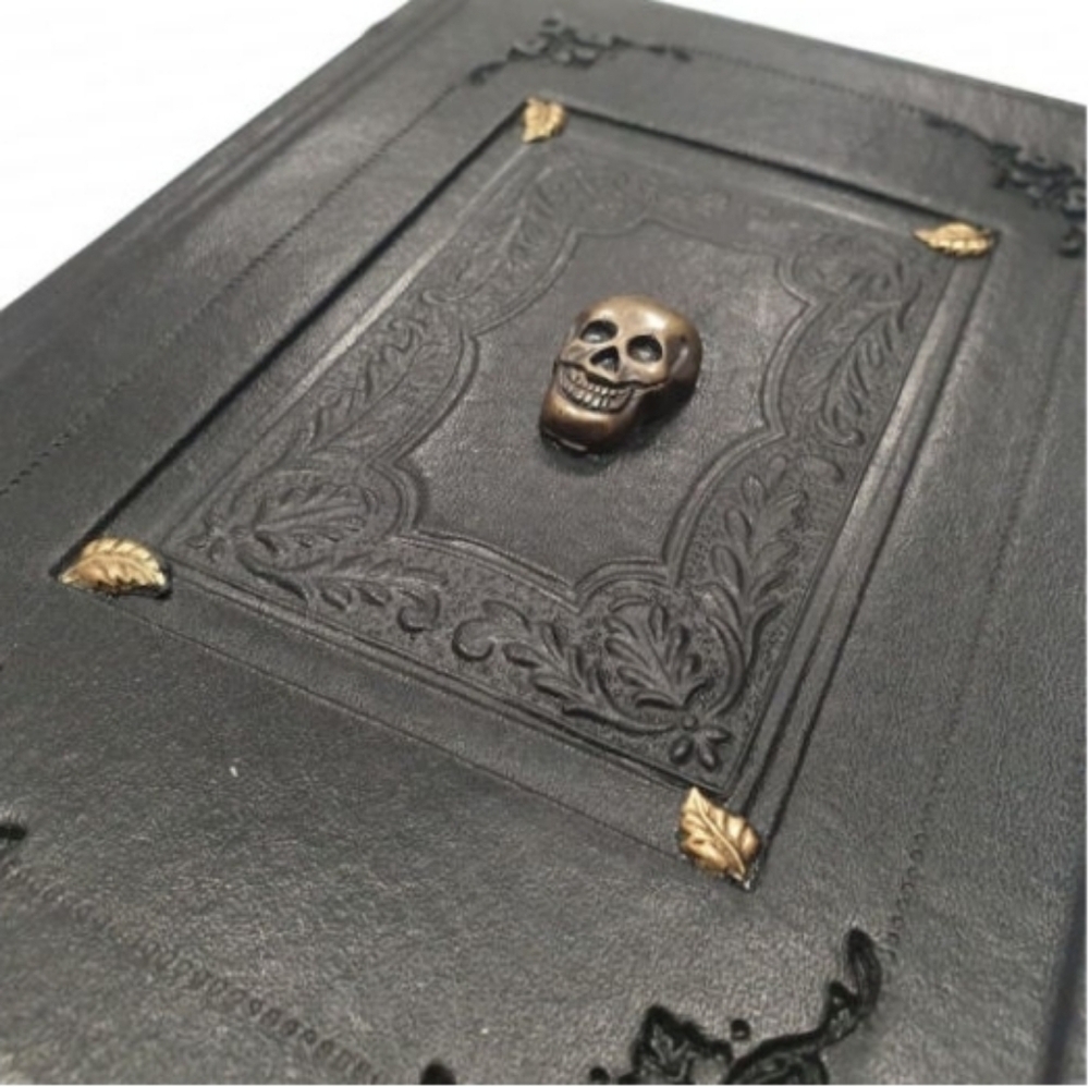 ♥️BUY 2 GET 1 FREE Black Leather Journal - Skull, Retail Price $49.99 USD - Picture 2 of 14